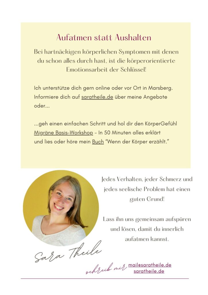 Emotionsarbeit mit dem inneren Kind bei migräne mit Sara Theile