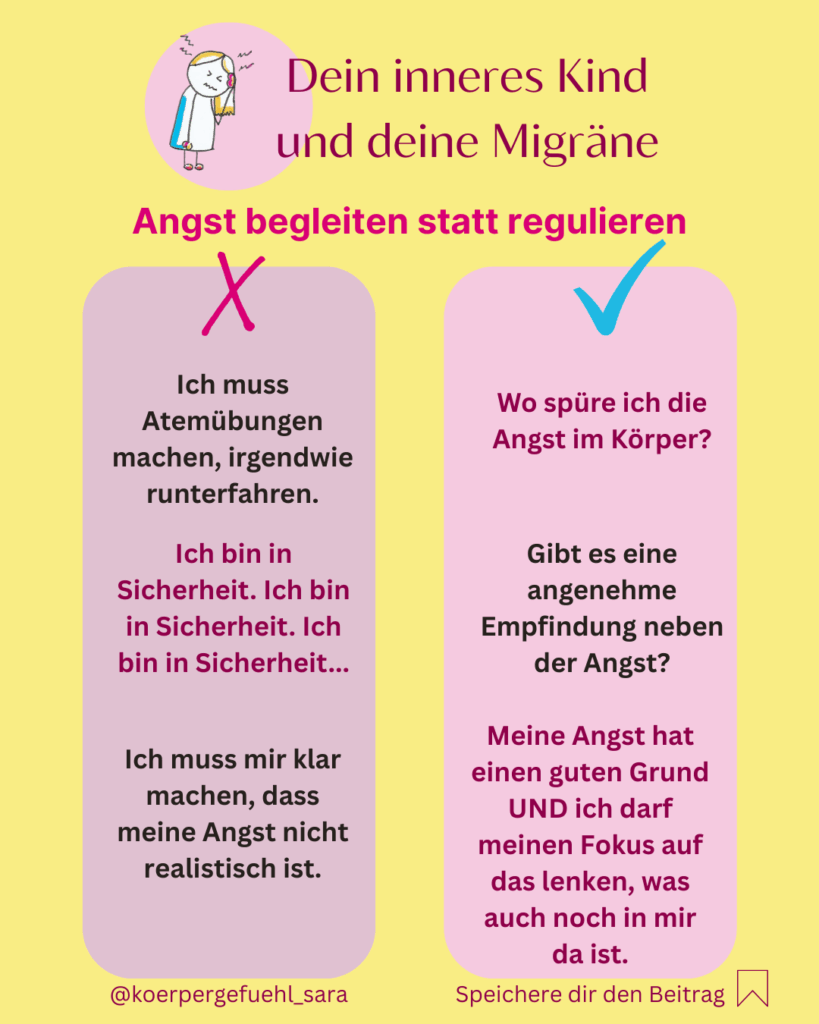 Gegenüberstellung Angst begleiten statt regulieren und wegmachen
