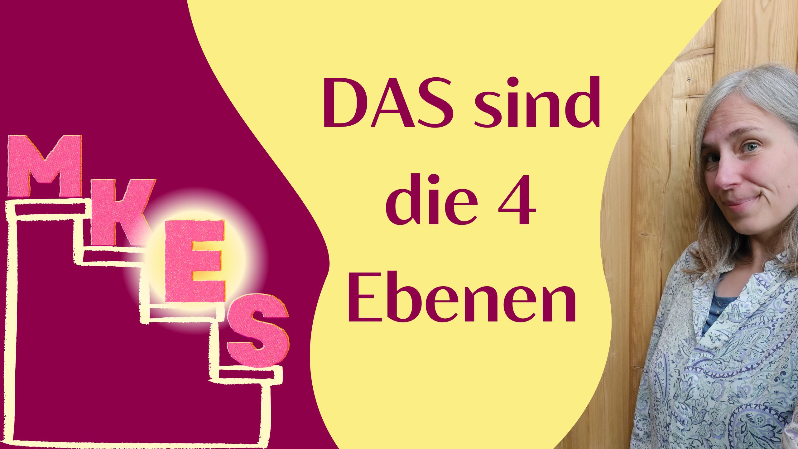 Sara schaut auf eine Treppe mit 4 stufen. Auf jeder Stufe befindet sich ein Buchstabe. M,K,E und S
